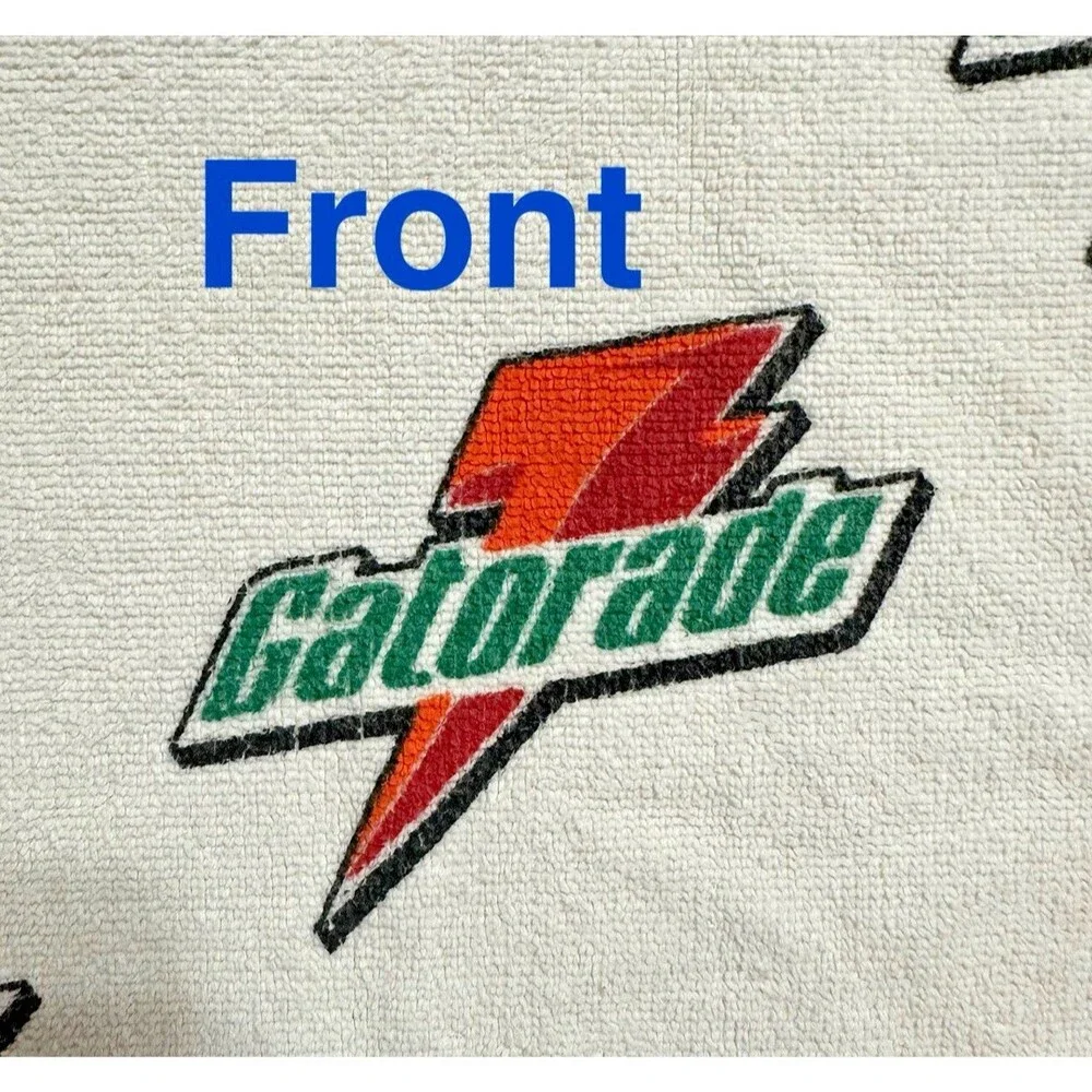 Vintage Gatorade Sports Gym Towel Spell Out Double Side Orange Red Bolt McArthur